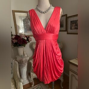 BCBG excellent condition C:4235 Elegant Pink Draped Dress Size S